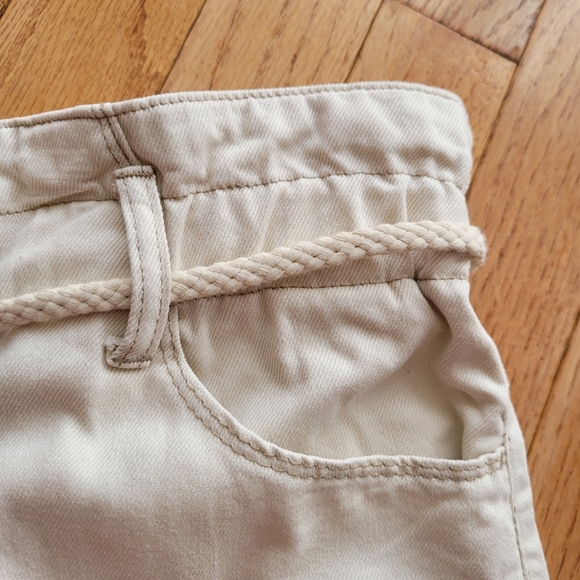 Kensie Cream Paperbag Wide Leg Crop Jeans - Picture 6 of 16